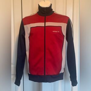 Adidas Red and Black Zip-Up Jacket